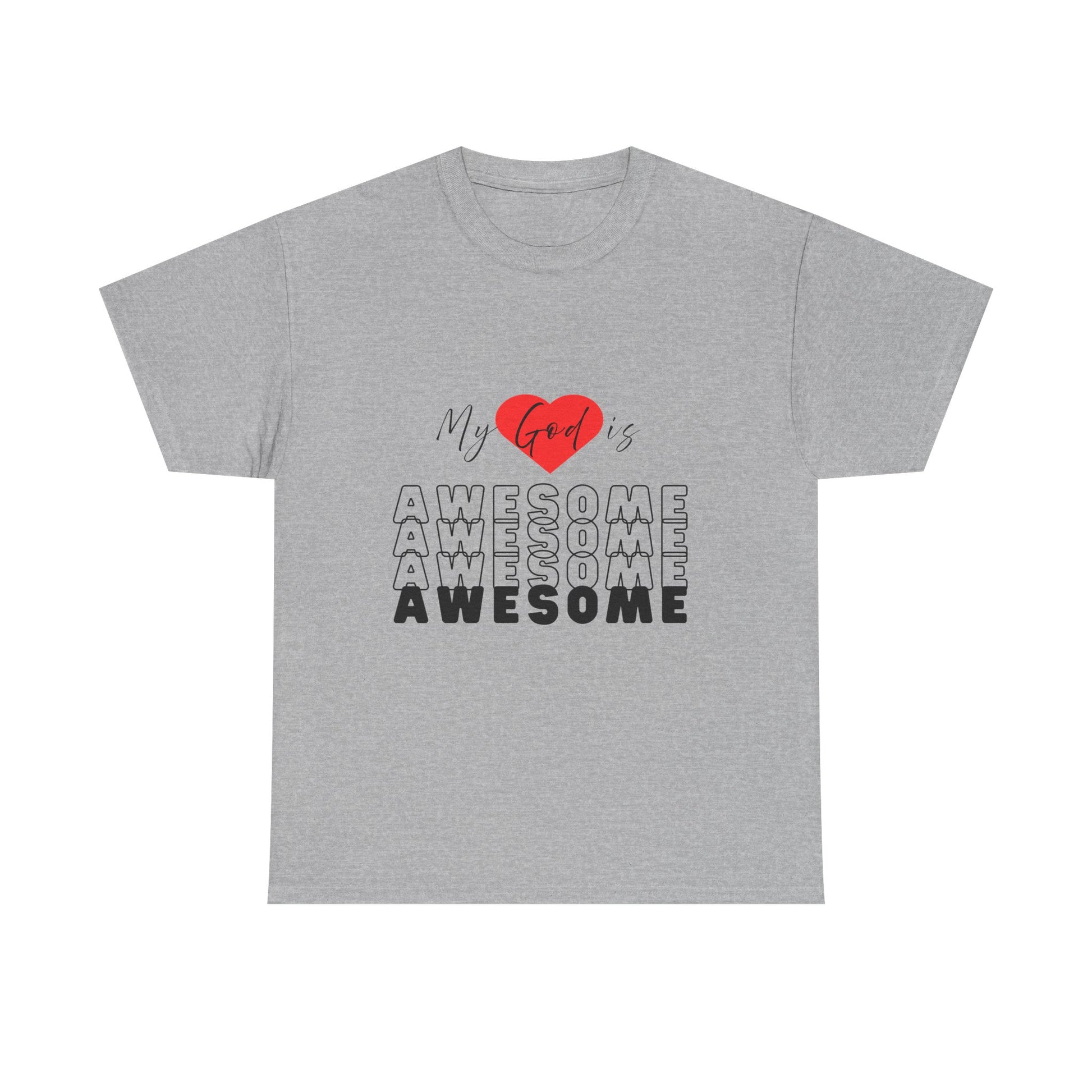 Unisex Heavy Cotton Tee - My God is Awesome Shirt, Inspirational Tee, Christian Gift, Casual Wear, Faith-Based Apparel