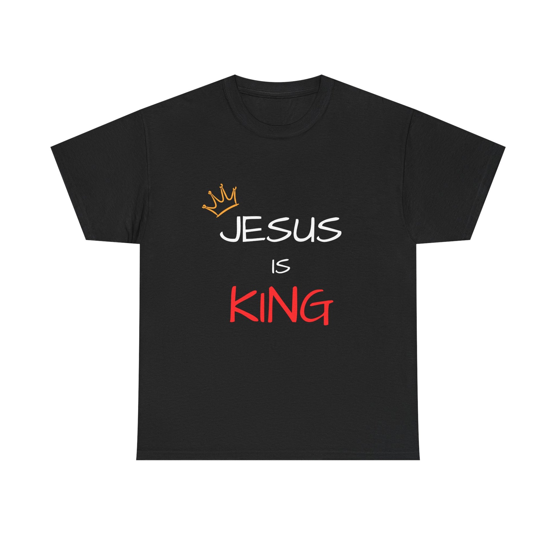 Jesus is King Unisex Heavy Cotton Tee, Religious T-Shirt, Faith-Based Apparel, Christian Gift, Spiritual Wear, Casual Outfit