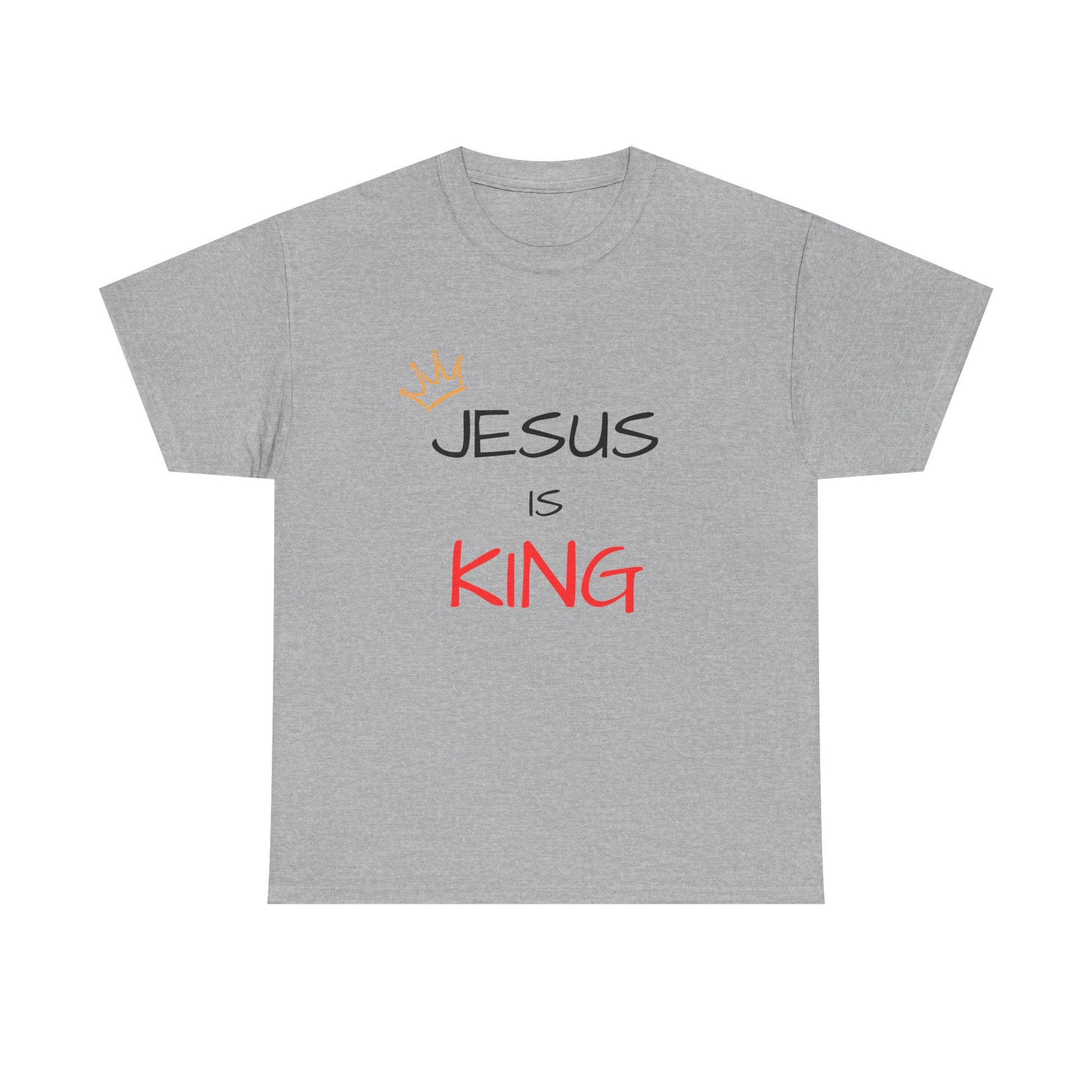Jesus is King Unisex Heavy Cotton Tee - Faith-Based Apparel, Christian Gift, Casual Wear, Scripture T-Shirt, Religious Inspiration