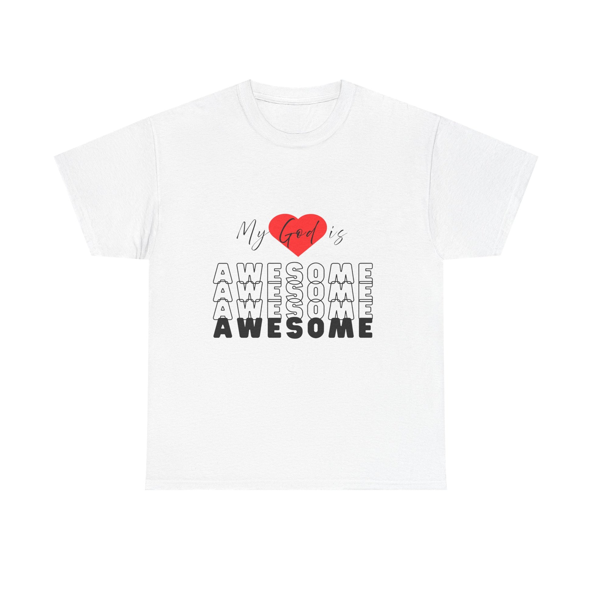 Unisex Heavy Cotton Tee - My God is Awesome Shirt, Inspirational Tee, Christian Gift, Casual Wear, Faith-Based Apparel