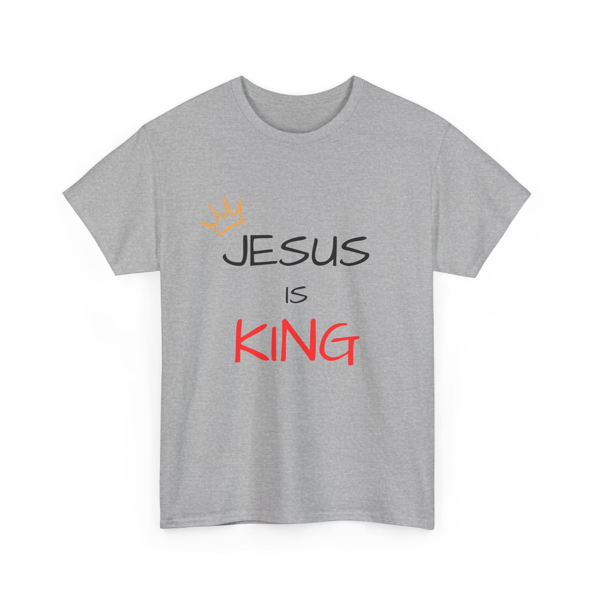 Jesus is King Unisex Heavy Cotton Tee - Faith-Based Apparel, Christian Gift, Casual Wear, Scripture T-Shirt, Religious Inspiration