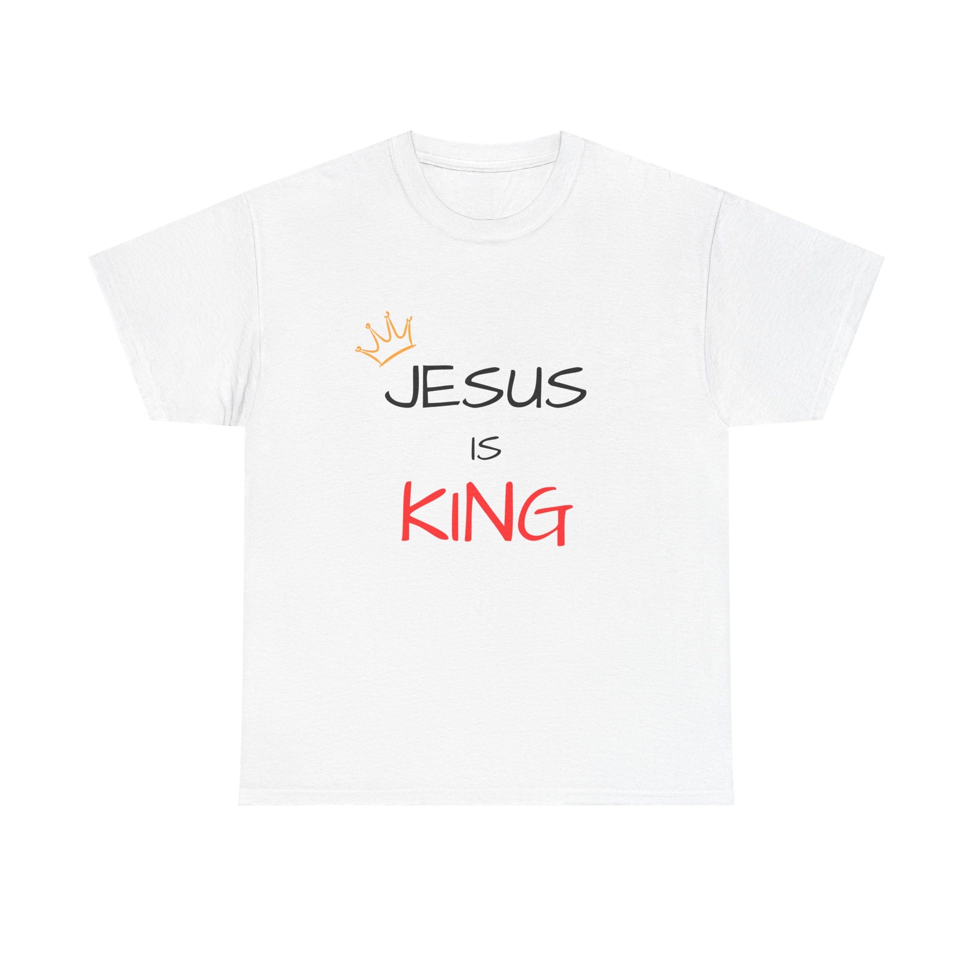 Jesus is King Unisex Heavy Cotton Tee - Faith-Based Apparel, Christian Gift, Casual Wear, Scripture T-Shirt, Religious Inspiration