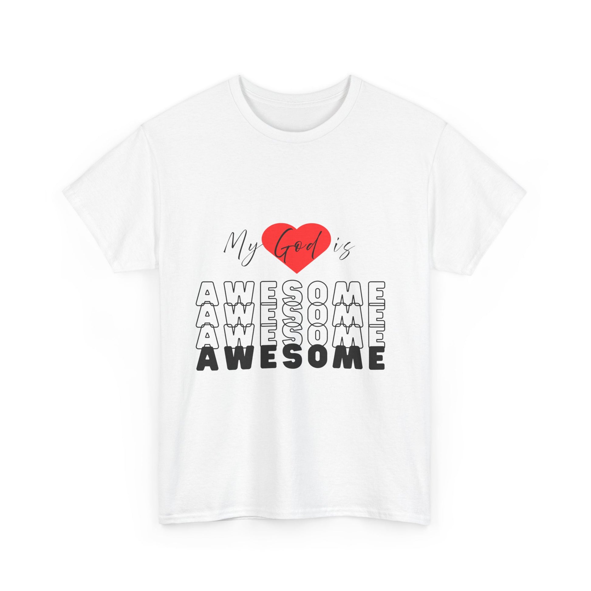 Unisex Heavy Cotton Tee - My God is Awesome Shirt, Inspirational Tee, Christian Gift, Casual Wear, Faith-Based Apparel