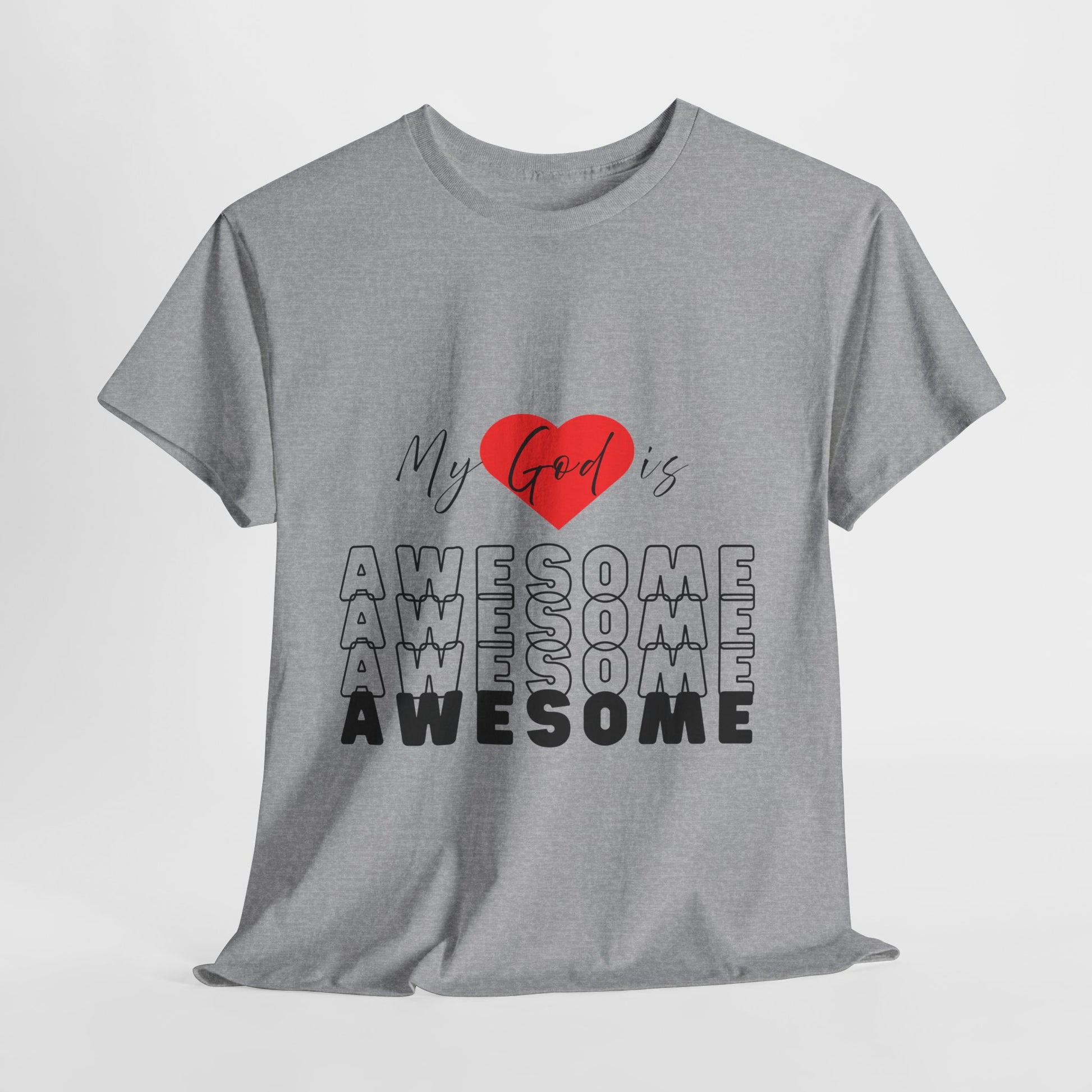 Unisex Heavy Cotton Tee - My God is Awesome Shirt, Inspirational Tee, Christian Gift, Casual Wear, Faith-Based Apparel