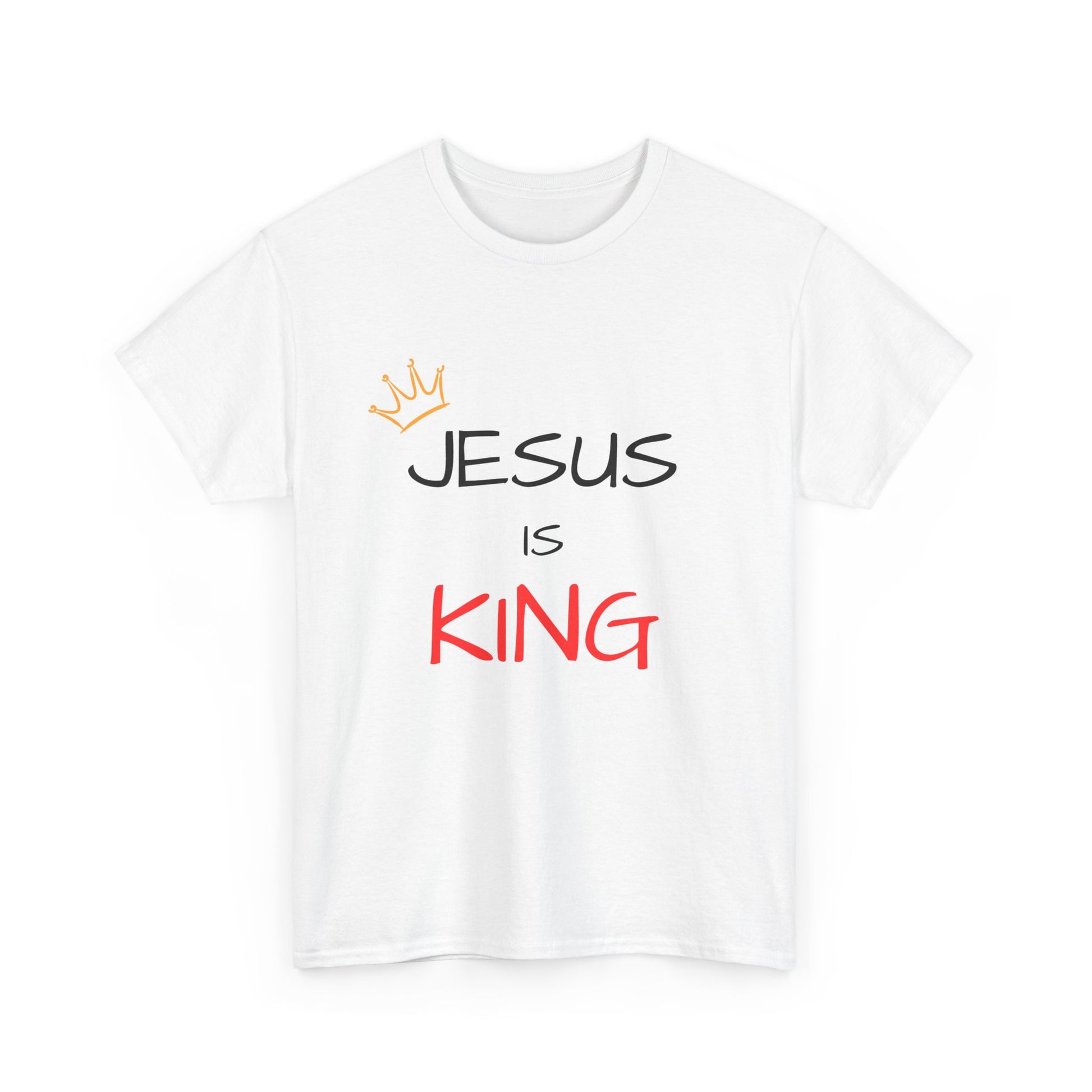Jesus is King Unisex Heavy Cotton Tee - Faith-Based Apparel, Christian Gift, Casual Wear, Scripture T-Shirt, Religious Inspiration