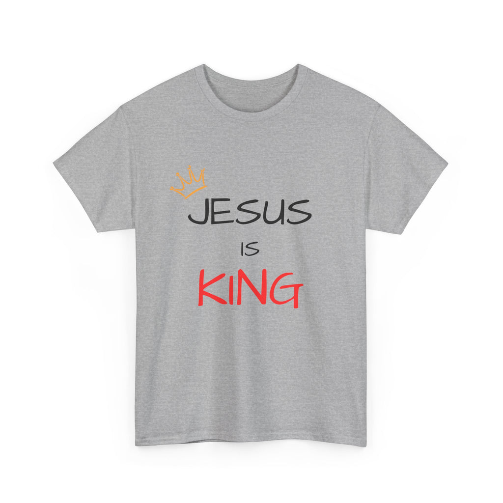Jesus is King Unisex Heavy Cotton Tee - Faith-Based Apparel, Christian Gift, Casual Wear, Scripture T-Shirt, Religious Inspiration