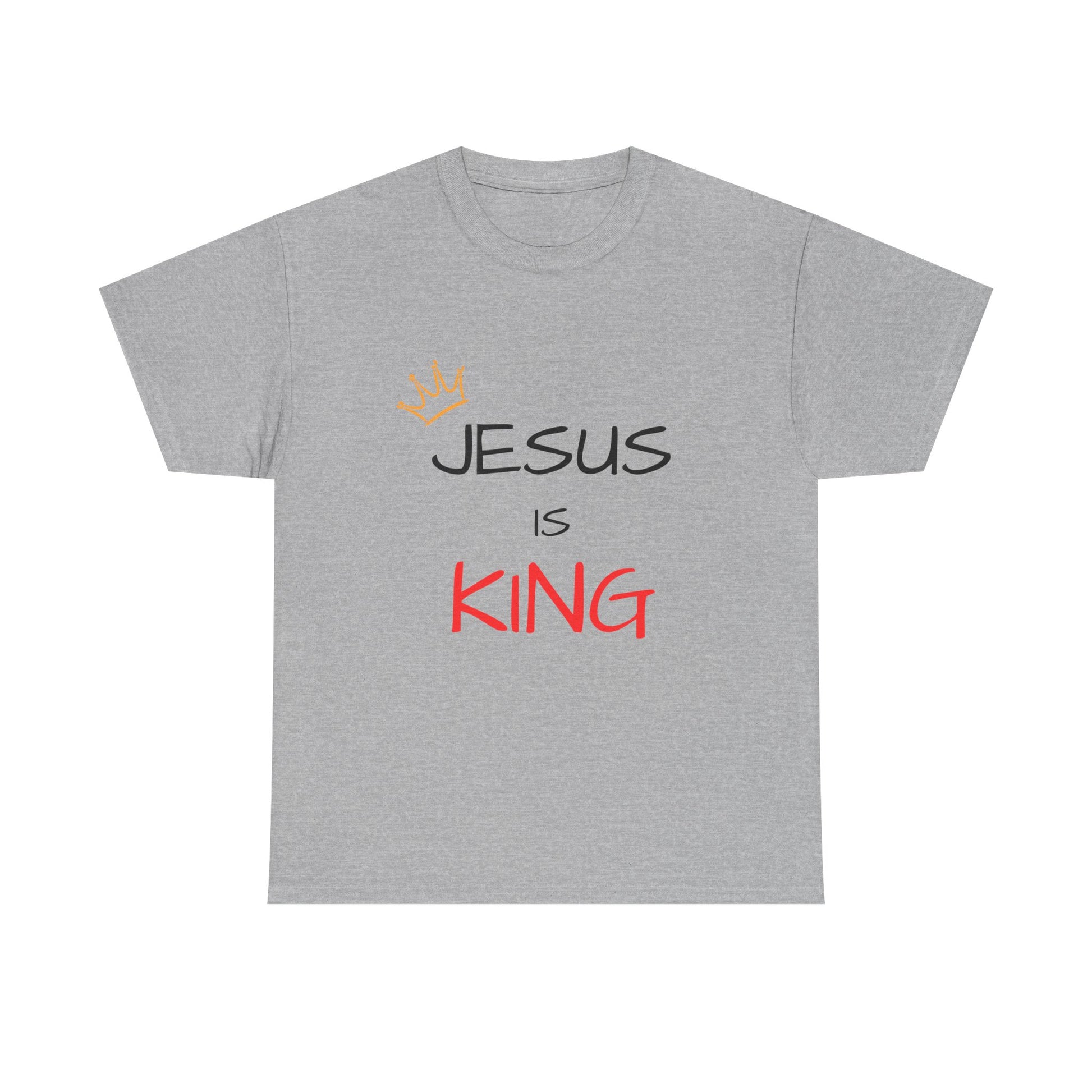 Jesus is King Unisex Heavy Cotton Tee, Religious T-Shirt, Faith-Based Apparel, Christian Gift, Spiritual Wear, Casual Outfit